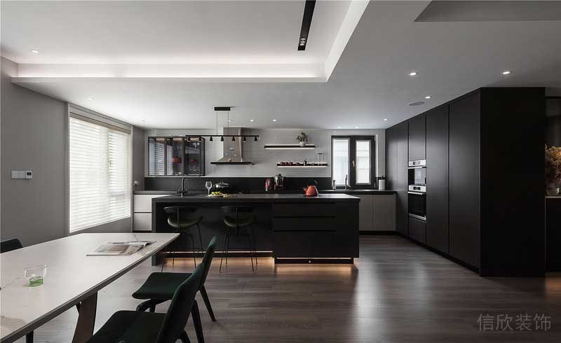 深圳龍崗平湖現(xiàn)代風(fēng)格新房裝修設(shè)計效果圖開放式餐廚天花吊頂 深圳龍崗平湖現(xiàn)代風(fēng)格新房裝修設(shè)計效果圖開放式餐廚天花吊頂