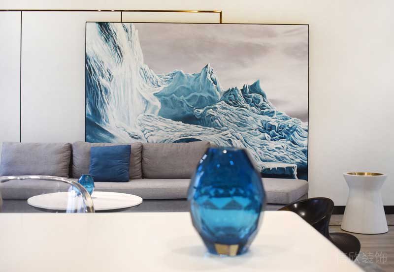 深圳鹽田區(qū)現(xiàn)代中式風(fēng)格辦公室裝修設(shè)計藍(lán)色飾品