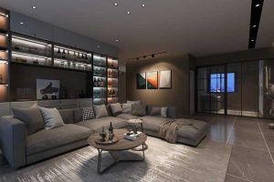 深圳羅湖現代美式家庭套房裝修實景圖客廳效果圖