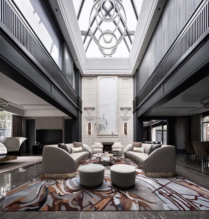 深圳南山白石洲美式輕奢風(fēng)二手房翻新改造裝修會(huì)客室效果圖