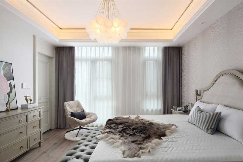深圳鹽田區意式輕奢新房設計裝修工程案例臥室 深圳鹽田區意式輕奢新房設計裝修工程案例臥室