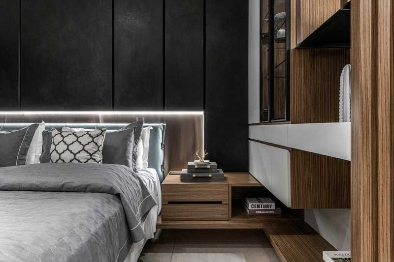 深圳福田區現代風格家庭新房裝修工程案例主臥床頭柜 深圳福田區現代風格家庭新房裝修工程案例主臥床頭柜