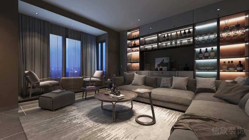 深圳羅湖現代美式家庭套房裝修實景圖客廳酒柜 深圳羅湖現代美式家庭套房裝修實景圖客廳酒柜