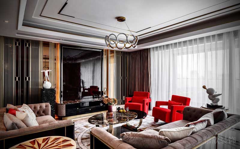 深圳龍華家裝復古輕奢風裝修設計客廳休閑區 深圳龍華家裝復古輕奢風裝修設計客廳休閑區