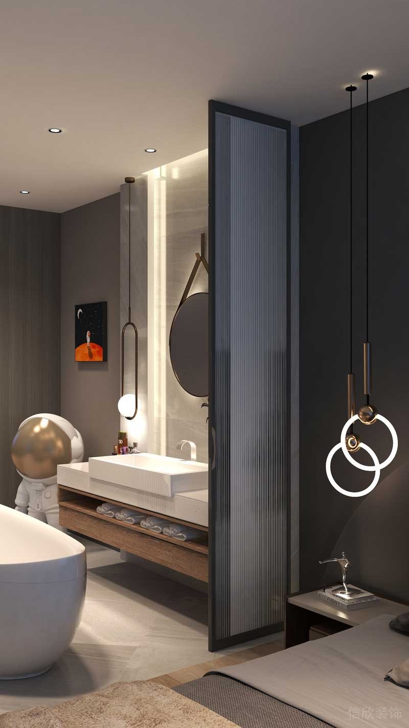 深圳羅湖區后現代家庭住房裝修設計方案主臥衛浴區 深圳羅湖區后現代家庭住房裝修設計方案主臥衛浴區