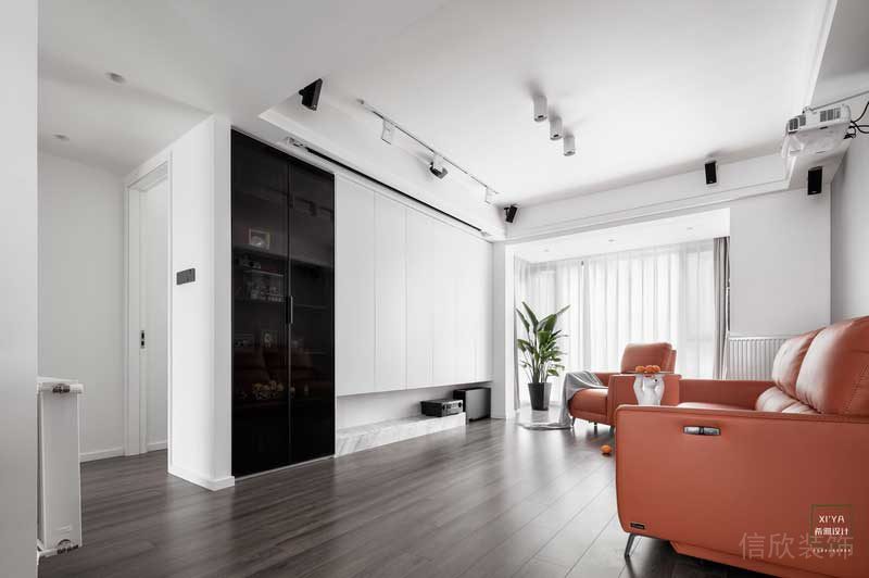 簡約墻體隔斷內(nèi)嵌式黑色收納墻柜創(chuàng)意設計木質(zhì)客廳