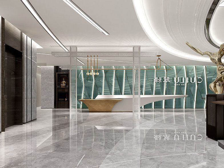 深圳福田辦公室裝修設(shè)計(jì)前臺(tái)區(qū) 784×588