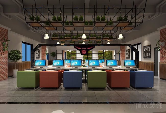 深圳福田區網咖裝修設計方案 公共上網區 650×442