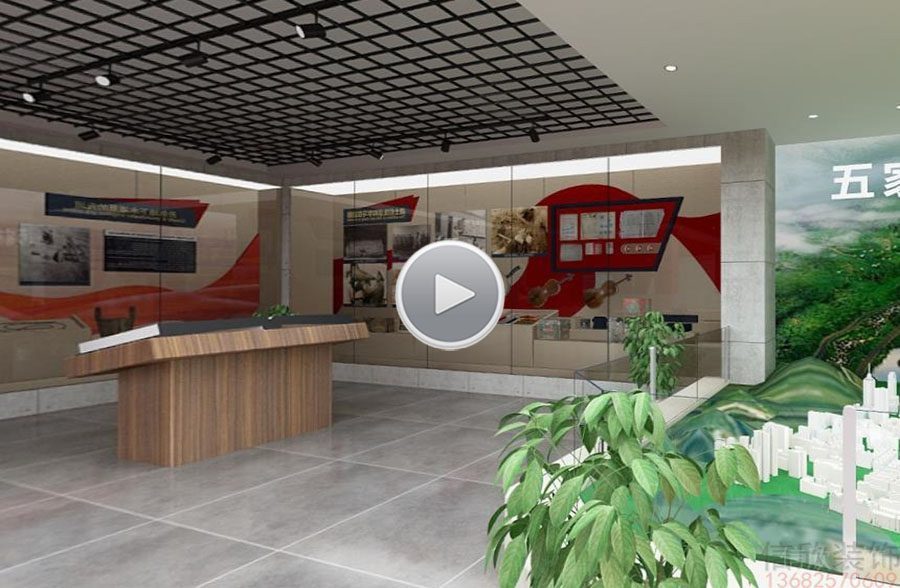 五家渠城市規(guī)劃展廳裝修設計榮譽墻 1