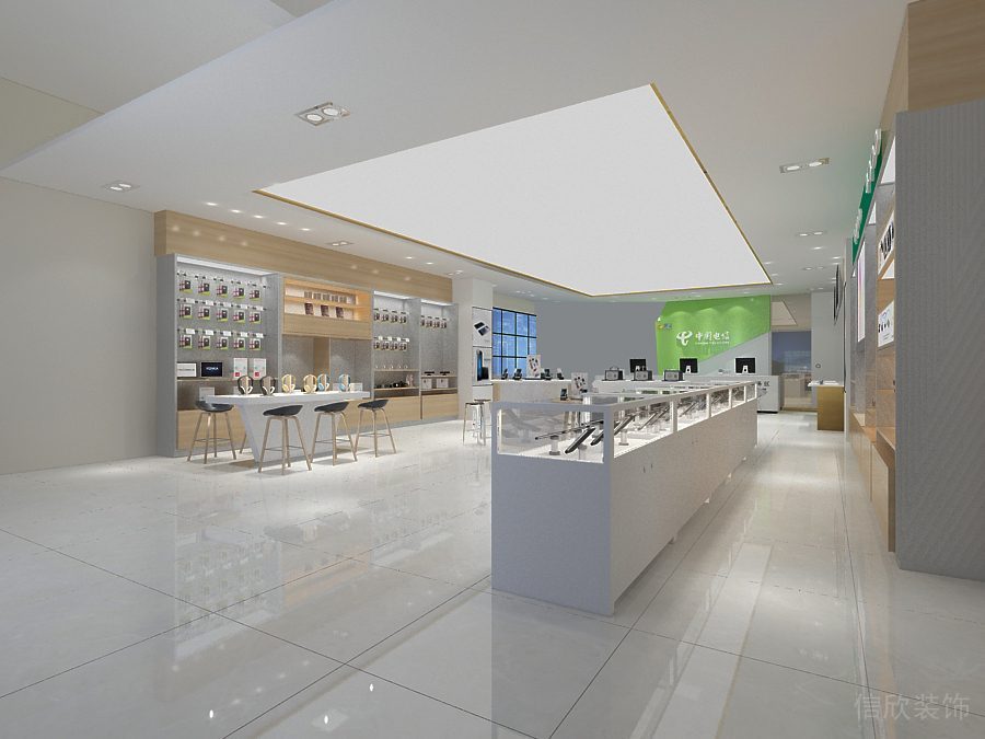 深圳龍崗區(qū)華潤(rùn)萬(wàn)象匯現(xiàn)代風(fēng)格oppo專賣(mài)店裝修設(shè)計(jì)中島展柜