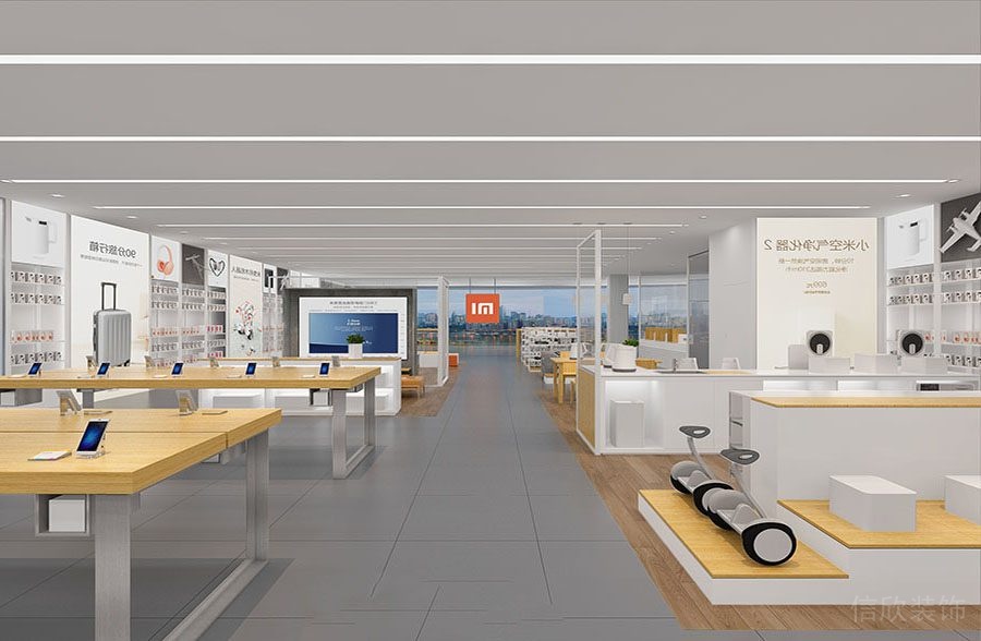 小米支架店鋪裝修設(shè)計(jì)過(guò)道