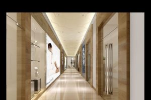 原木風直線形過道輕奢風裝修機構效果圖美療機構