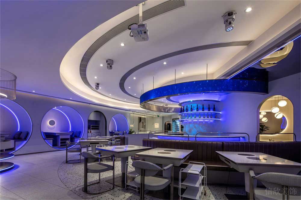 深圳龍崗現(xiàn)代風(fēng)格火鍋店裝修設(shè)計(jì)卡座