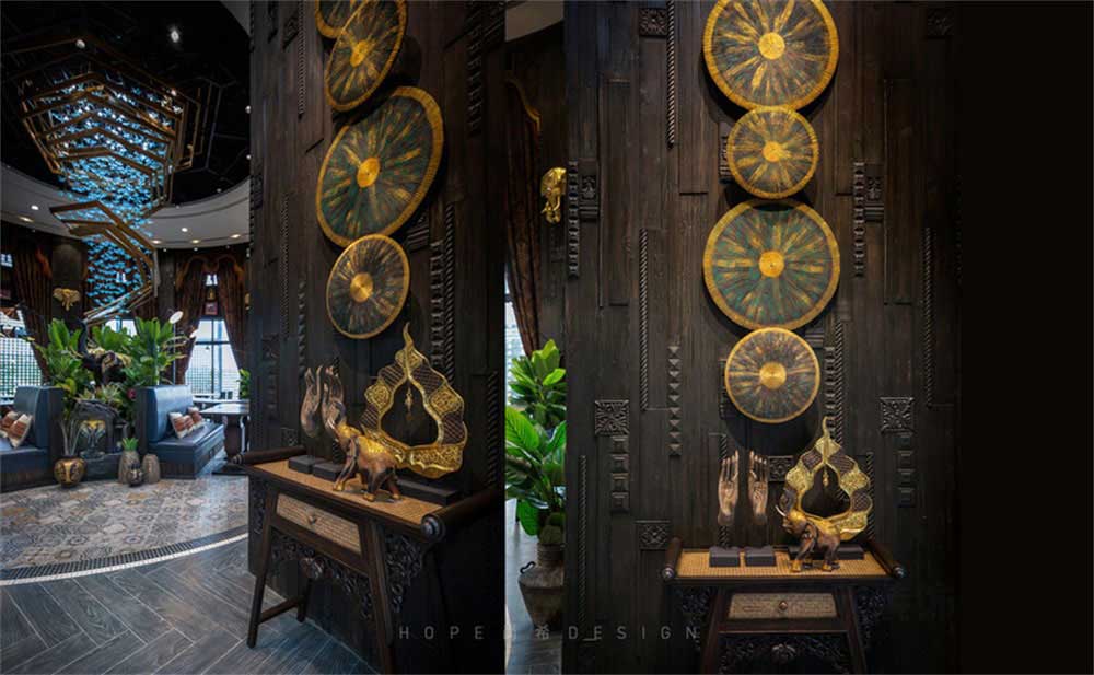 深圳鹽田混搭風(fēng)美食廣場(chǎng)裝修設(shè)計(jì)東南亞風(fēng)格主題用餐區(qū)