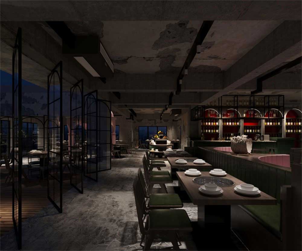 深圳龍華后現代工業混搭式異域風情餐廳裝修設計卡座用餐區 深圳龍華后現代工業混搭式異域風情餐廳裝修設計卡座用餐區