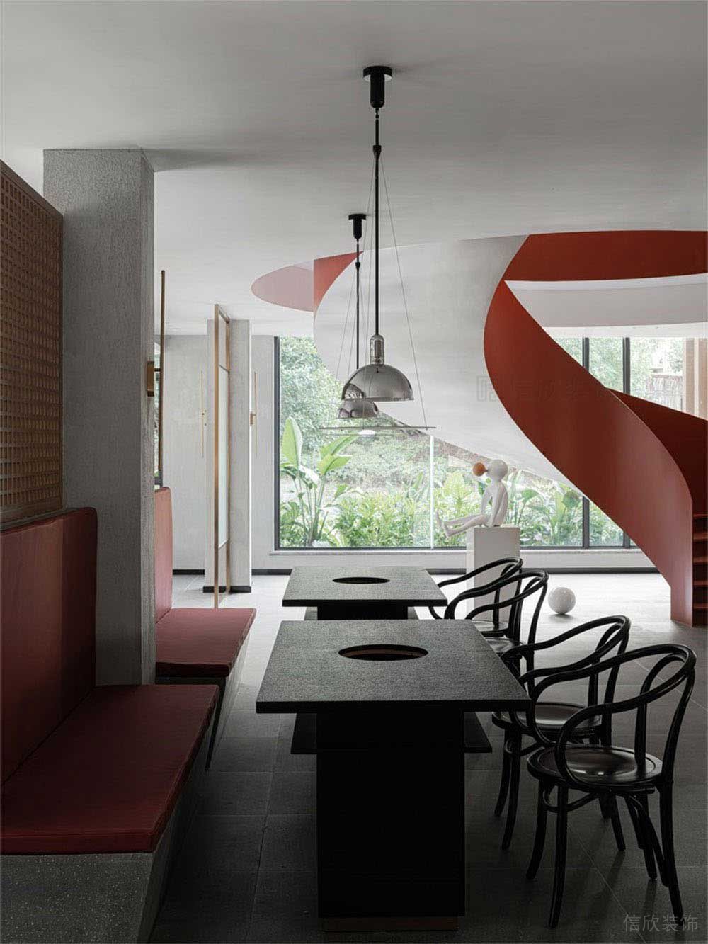 現(xiàn)代中式風格京味餐廳裝修設計不銹鋼藝術吊燈 現(xiàn)代中式風格京味餐廳裝修設計不銹鋼藝術吊燈