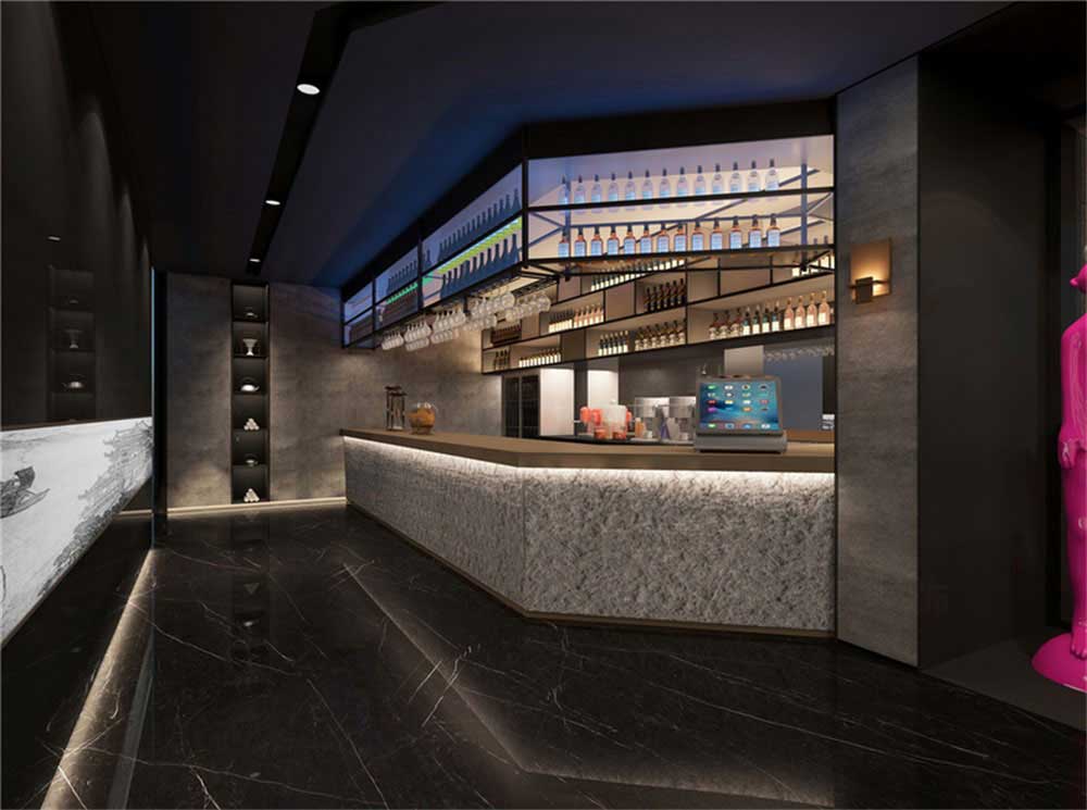 深圳龍崗現代中式風格餐廳裝修設計吧臺 深圳龍崗現代中式風格餐廳裝修設計吧臺