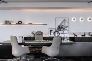 深圳龍崗區(qū)金地龍城中央現(xiàn)代簡(jiǎn)約風(fēng)格寫(xiě)字樓裝修總裁辦公室效果圖