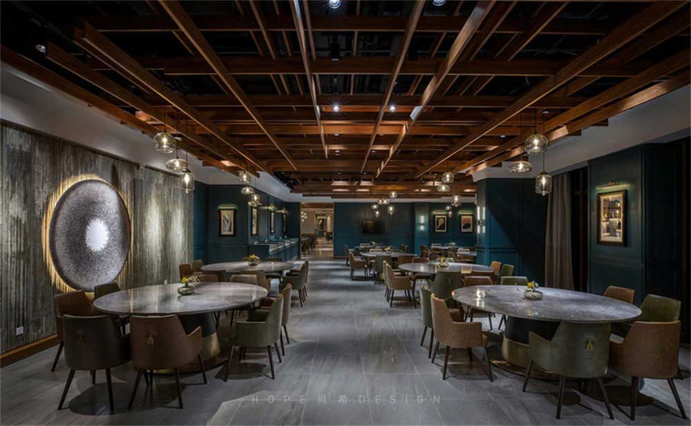 深圳鹽田混搭風(fēng)美食廣場(chǎng)裝修設(shè)計(jì)輕奢風(fēng)主題用餐大廳