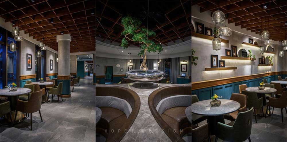 深圳鹽田混搭風(fēng)美食廣場(chǎng)裝修設(shè)計(jì)卡座