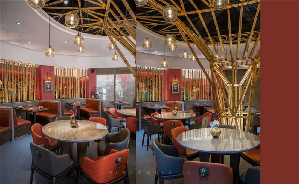 深圳鹽田混搭風(fēng)美食廣場(chǎng)裝修設(shè)計(jì)新中式主題用餐大廳