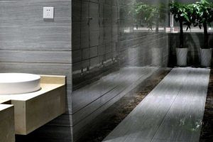 灰色辦公室衛生間裝修效果地臺設計防水大理石瓷磚洗手臺設計