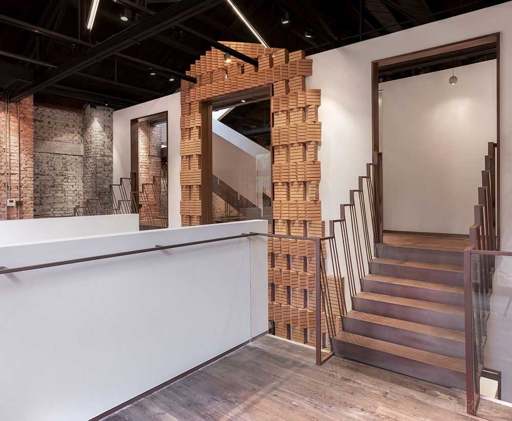 北歐工業(yè)風(fēng)辦公空間門(mén)廊設(shè)計(jì)案例裝修圖