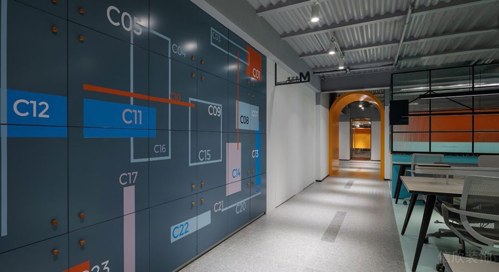 北歐工業(yè)風(fēng)商務(wù)辦公室過道設(shè)計(jì)裝修圖