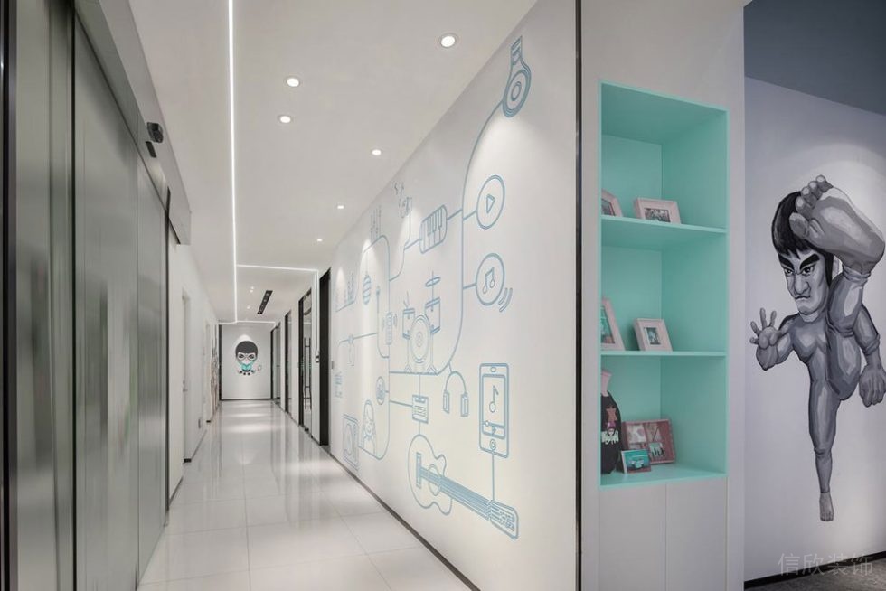 現(xiàn)代北歐風(fēng)商務(wù)辦公場所過道設(shè)計(jì)裝修圖