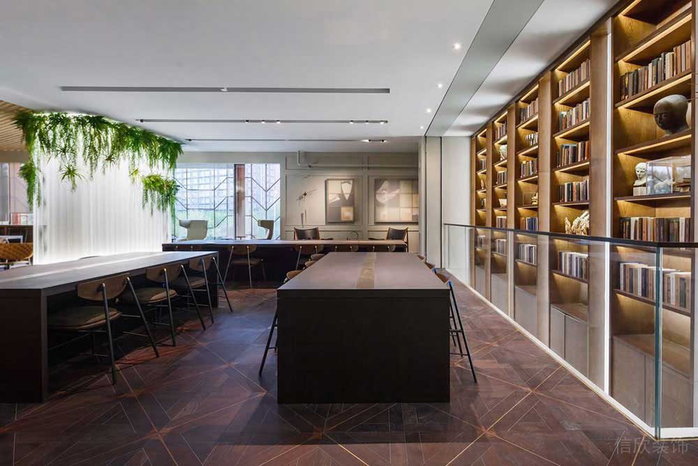 現(xiàn)代風(fēng)格商務(wù)辦公場(chǎng)所細(xì)線(xiàn)閱覽廳設(shè)計(jì)裝修圖