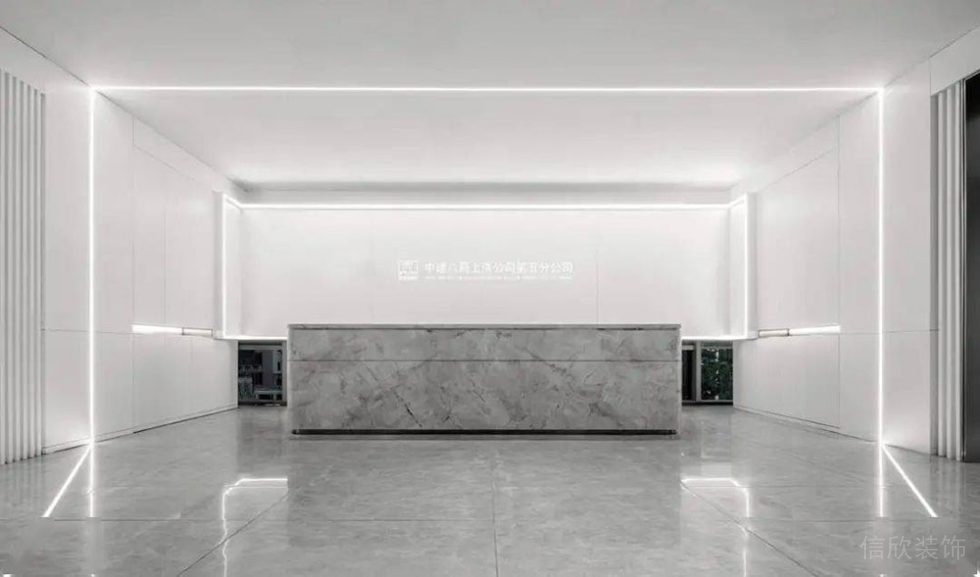 現(xiàn)代風(fēng)格商務(wù)辦公空間前臺(tái)接待廳設(shè)計(jì)裝修圖