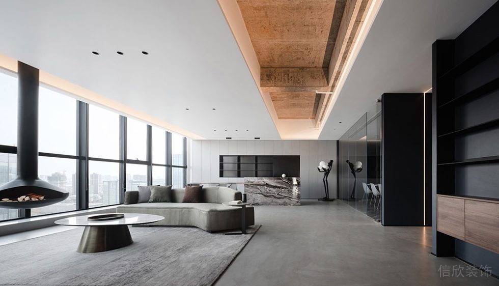 現(xiàn)代工業(yè)風商務辦公空間貴賓接待廳裝修圖