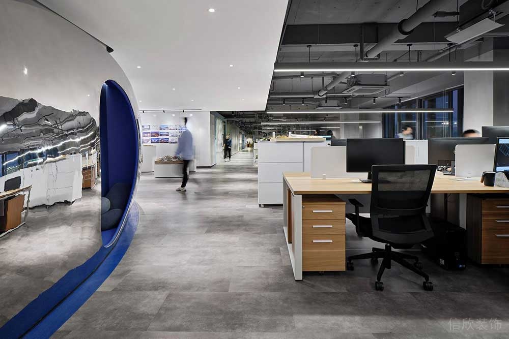 現(xiàn)代工業(yè)風商務辦公空間日常辦公廳裝修圖