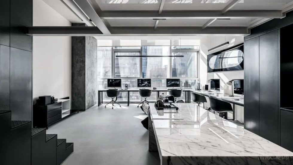 現(xiàn)代工業(yè)風商務辦公空間日常工作區(qū)設計裝修圖