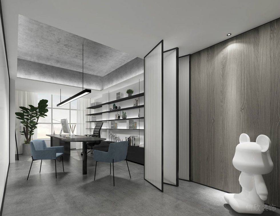 現(xiàn)代工業(yè)風商務辦公空間人事主管辦公室裝修圖
