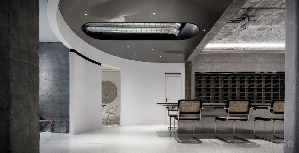 現(xiàn)代工業(yè)風商務辦公空間特色洽談區(qū)裝修圖