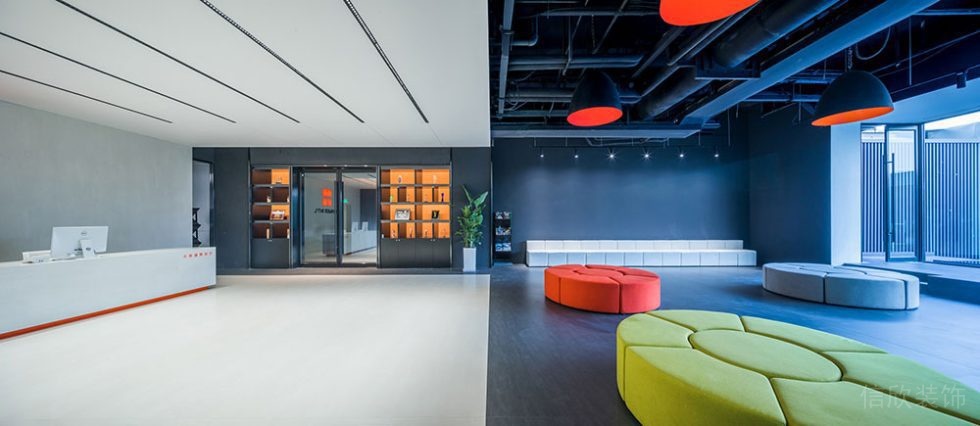 現(xiàn)代工業(yè)風商務辦公室接待大廳設(shè)計裝修圖