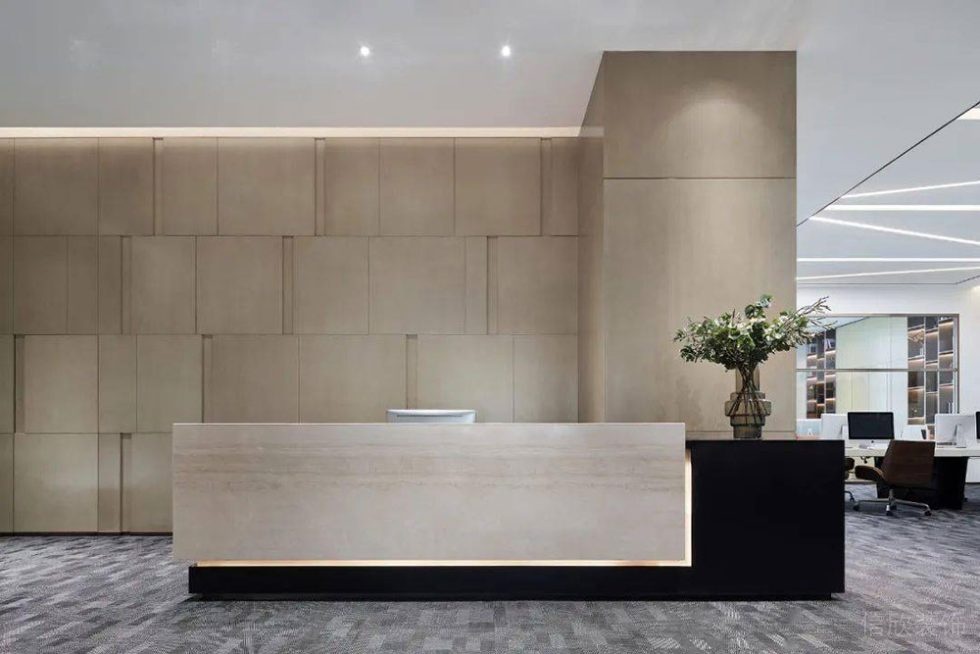 現(xiàn)代簡約風(fēng)格商務(wù)辦公空間前臺服務(wù)區(qū)裝修圖