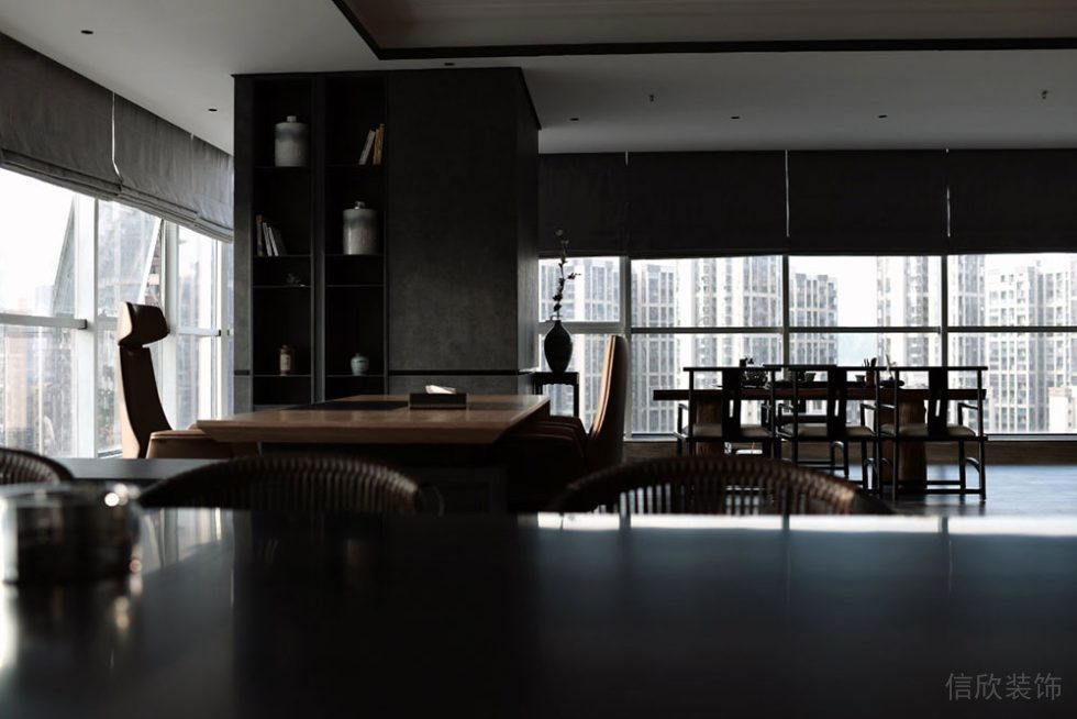 新中式風(fēng)格辦公場所案例董事長辦公室設(shè)計裝修圖