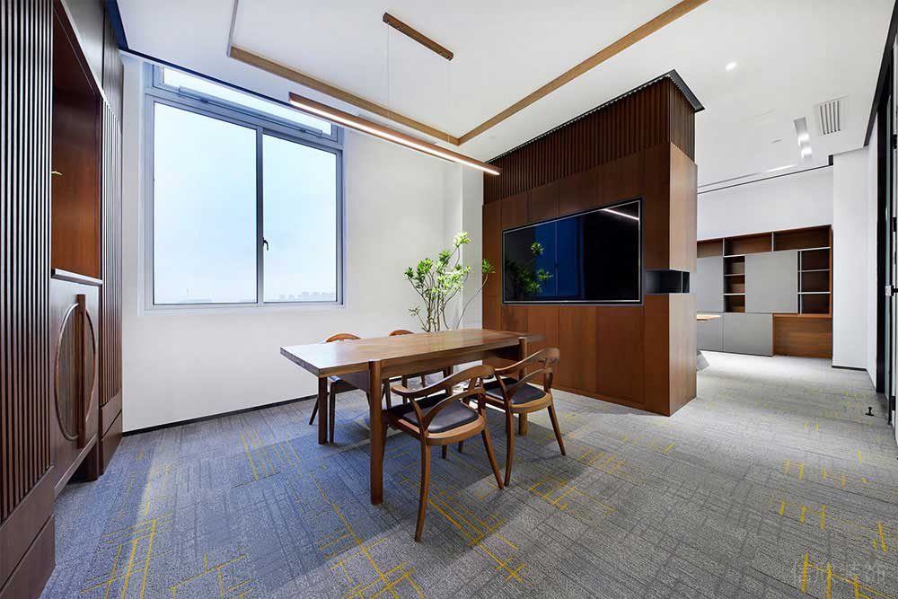 新中式商務辦公空間休閑會客區裝修圖