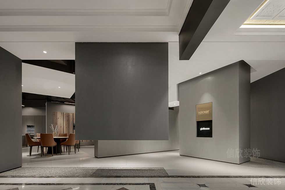現(xiàn)代簡約風辦公室裝修效果圖灰色墻體設(shè)計大理石地板
