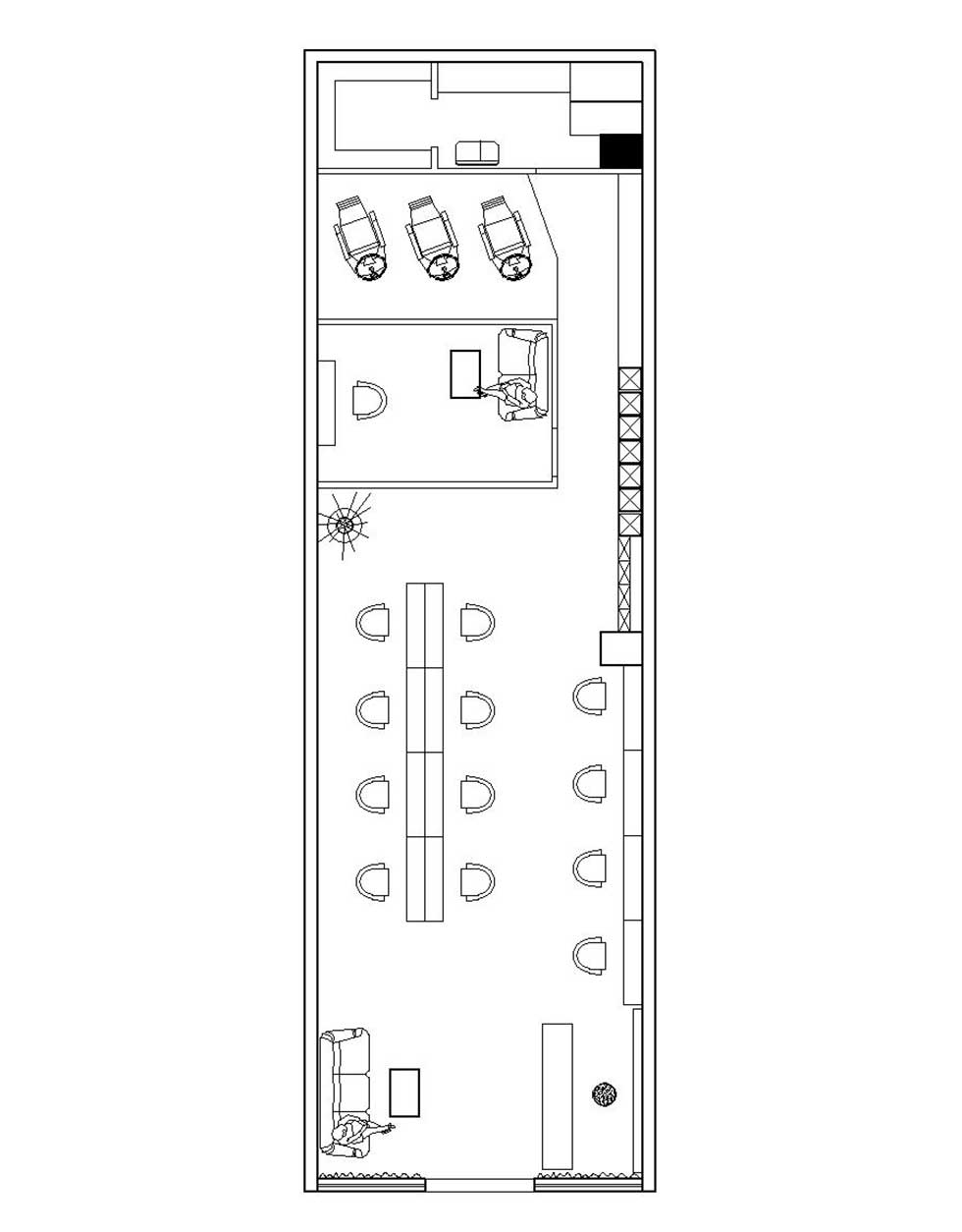 深圳剪藝理發店裝修設計平面布置圖