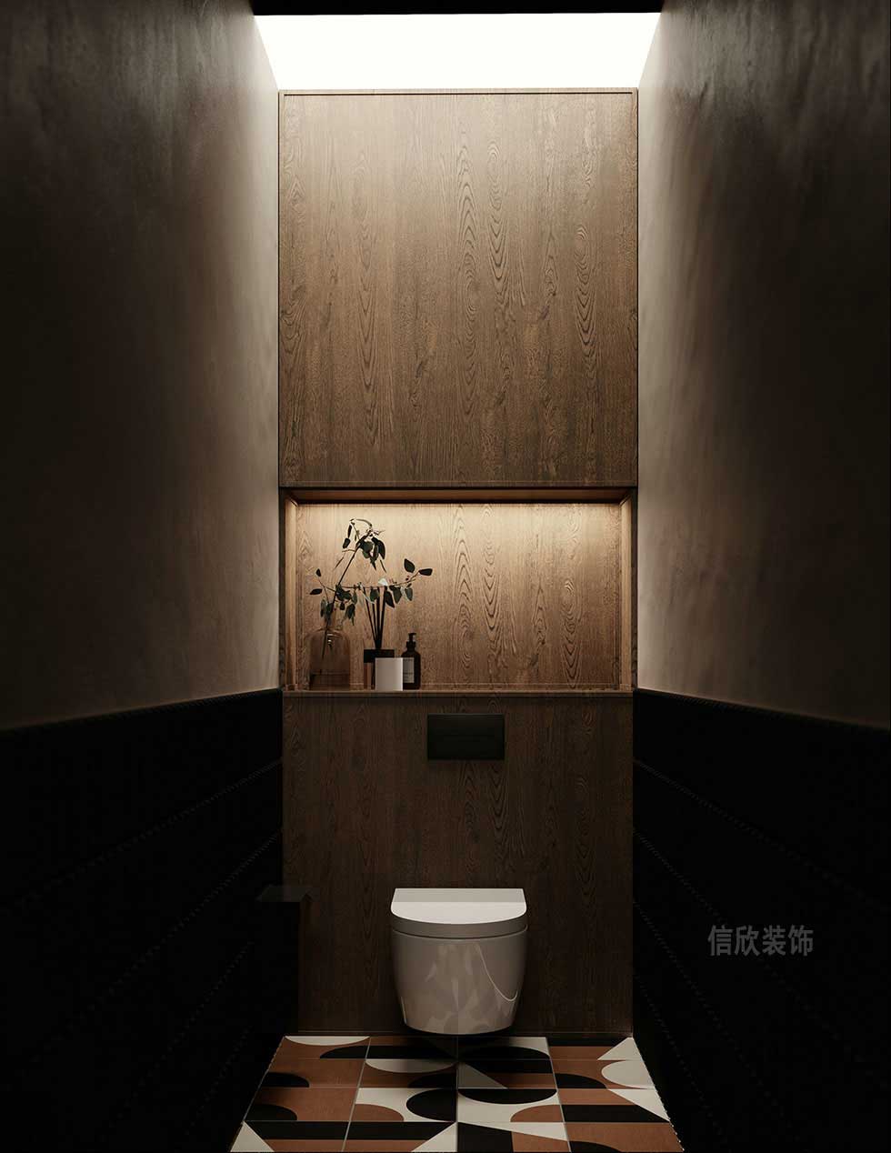 100平方復古風美發店衛生間裝修設計 100平方復古風美發店衛生間裝修設計