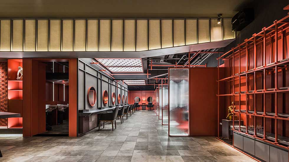 深圳寶安紅色美發(fā)店大廳裝修設(shè)計(jì) 深圳寶安紅色美發(fā)店大廳裝修設(shè)計(jì)