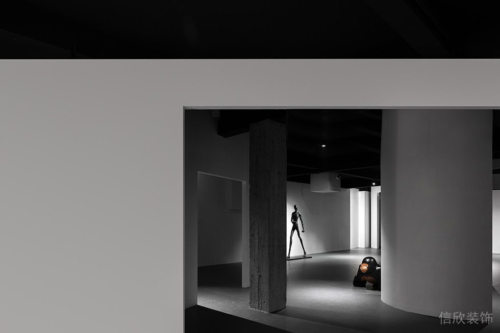 現(xiàn)代小型工作室黑白色調(diào)裝修效果圖墻體設計圖