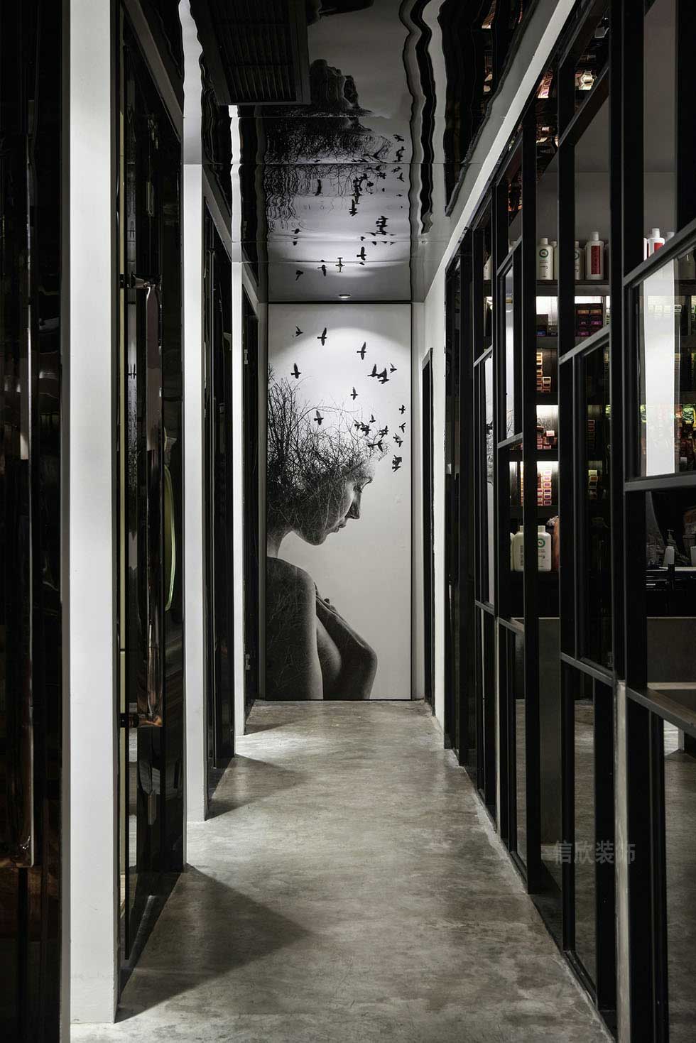 深圳羅湖大型美發店過道裝修設計 深圳羅湖大型美發店過道裝修設計