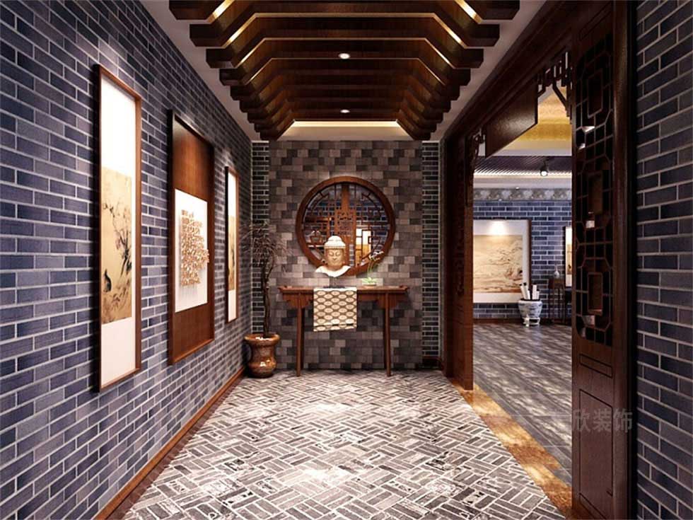 中式古玩字畫展廳玄關裝修設計 中式古玩字畫展廳玄關裝修設計