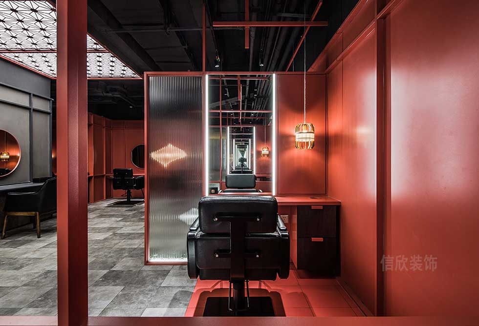 深圳寶安紅色美發(fā)店VIP間裝修設(shè)計(jì) 深圳寶安紅色美發(fā)店VIP間裝修設(shè)計(jì)