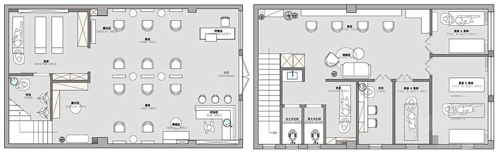 深圳福田美容美發SPA館裝修設計平面布置 深圳福田美容美發SPA館裝修設計平面布置