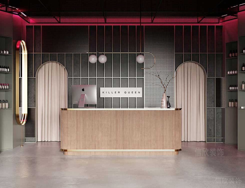 深圳龍崗北歐輕奢美發店前臺裝修設計 深圳龍崗北歐輕奢美發店前臺裝修設計